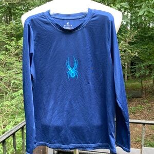Spyder blue swim top logo long sleeves sz M (10/12)